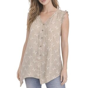 Matilda Jane Women's Sleeveless Butterfly Print Top Blouse Small